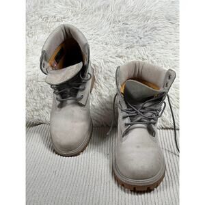 Timberland Boots Mens Size 8M Gray Leather Nubuck 6 Inch Lace Up Work Hiking